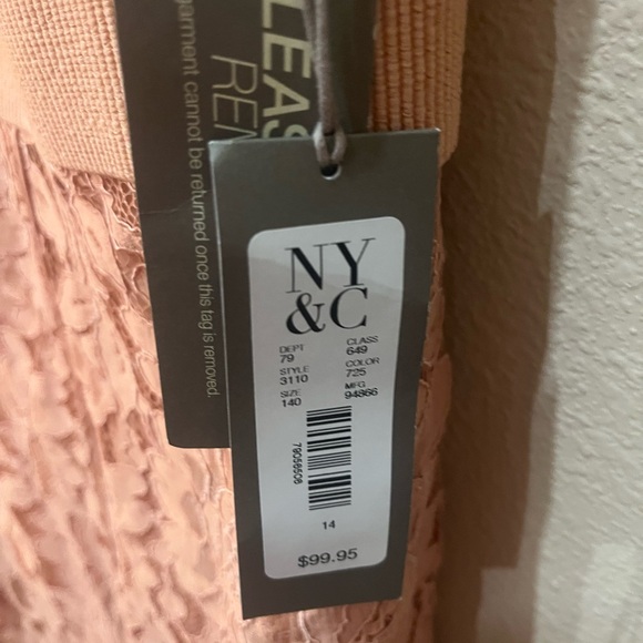 New York & Company Dusty Rose Lace Midi Dress - Picture 2 of 8